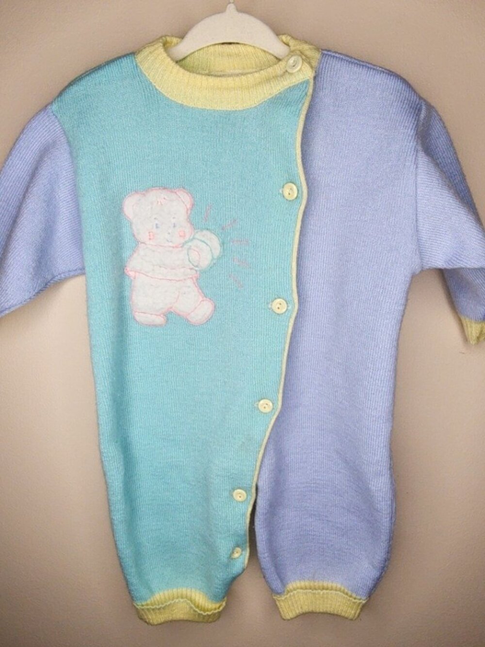 Vintage Bout'chou Baby Knit Romper — Multicolor, 6M